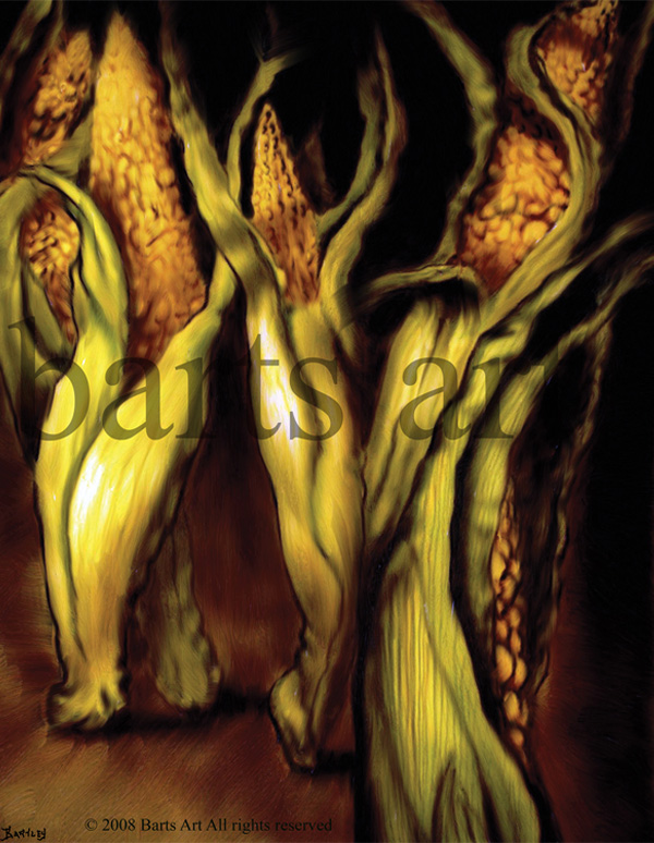 animated ears of corn dancing